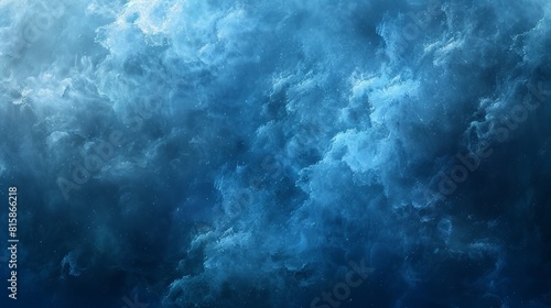 Stylish abstract background shines bright light and glows with a blue sea  template empty space  grainy noise  grungy texture  color gradient  and rough texture