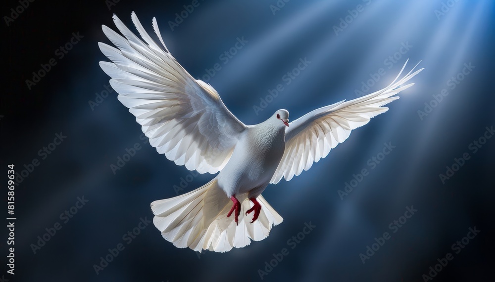 A white dove is flying in the sky by AI generated image A white dove is flying in the sky by AI generated image