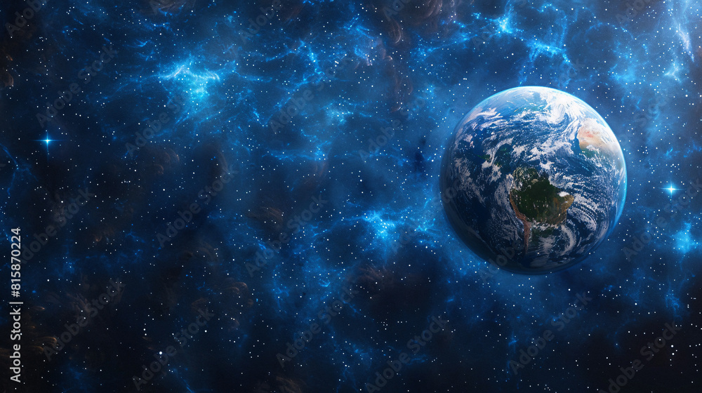 Earth from Space with Glowing Stars Earth from Space with Glowing Stars