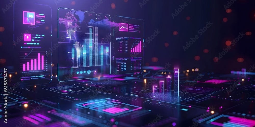 Obraz premium Cutting Edge Digital Tools for Real Time Business Analytics and Insights Driving Success and Achievement