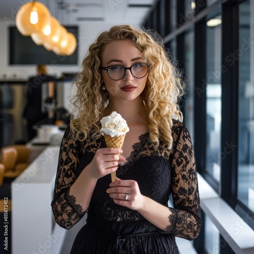 soft serve ice cream on colorful background product image