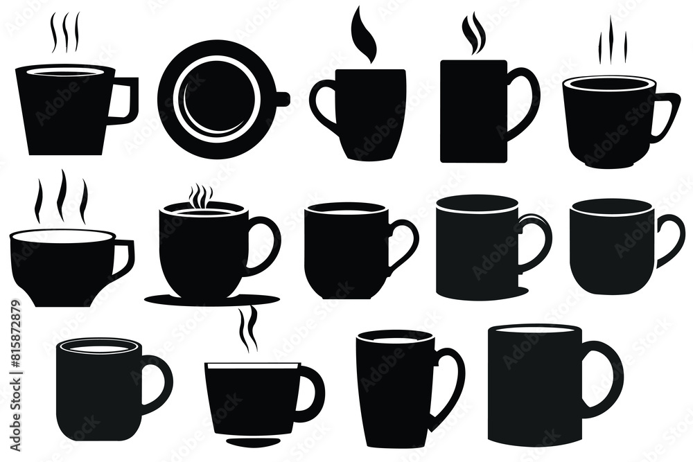 coffee mug silhouette vectors coffee mug silhouette vectors
