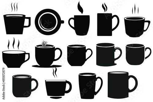 coffee mug silhouette vectors