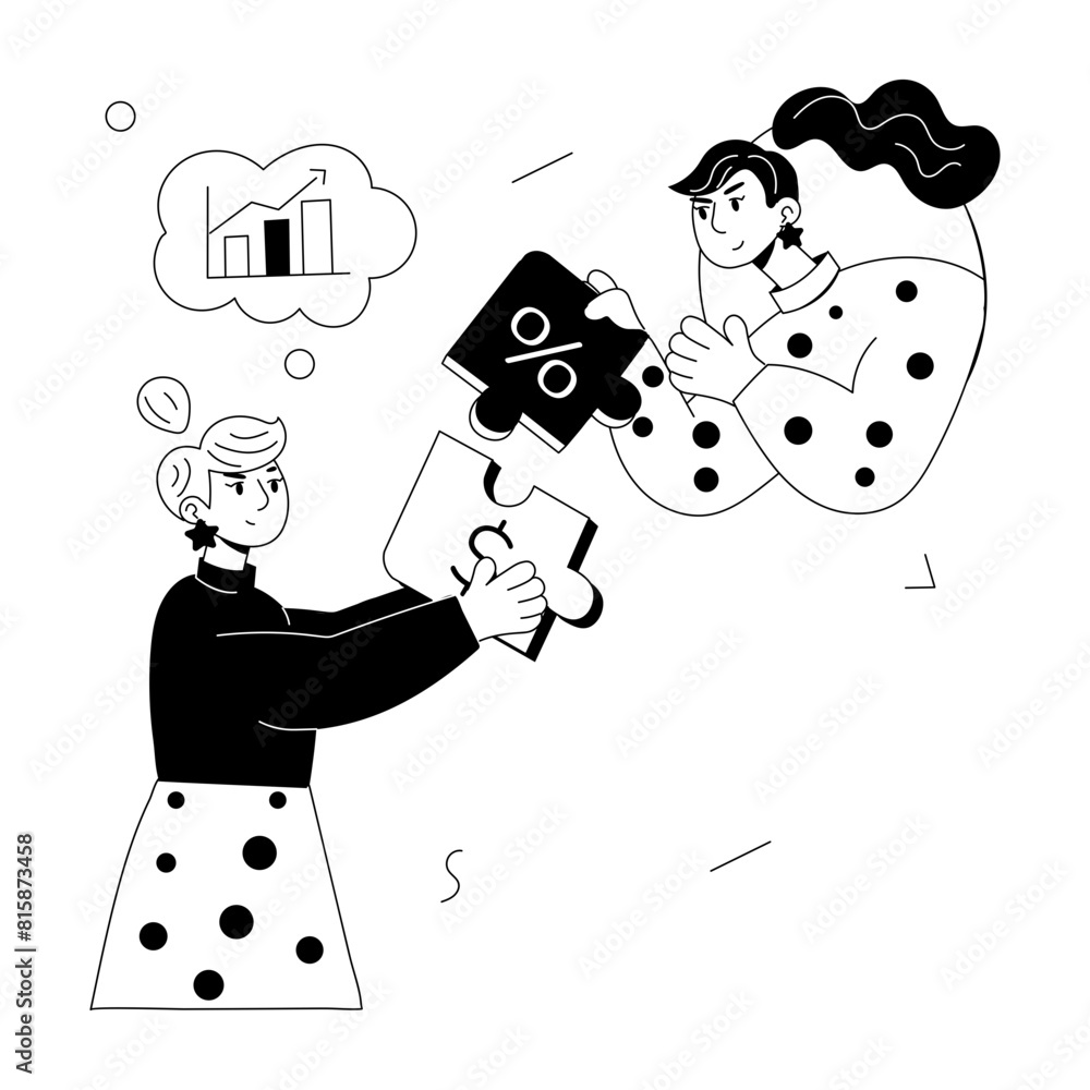 Latest doodle mini illustration of team collaboration Latest doodle mini illustration of team collaboration