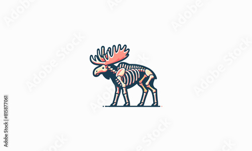bone moose vector illustration logo design