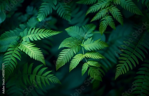 AI generated illustration of green fern leaves