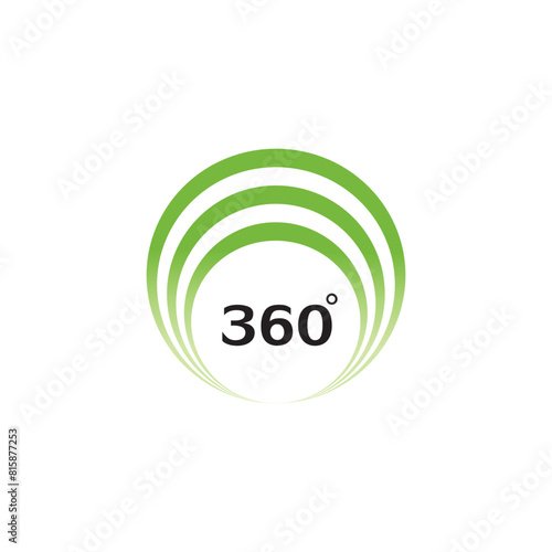 360 Degree View Related Vector Icons design template