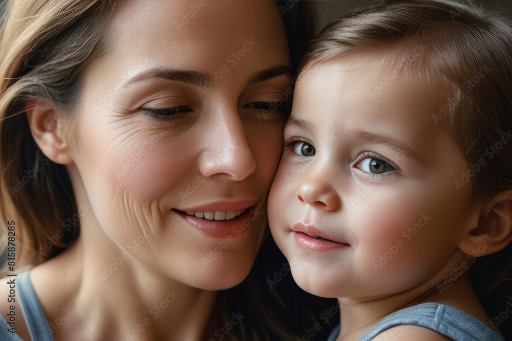 Portrait of happy mother and child, mother's day celebration Portrait of happy mother and child, mother's day celebration