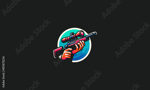 hand hold sniper vector illustration logo design