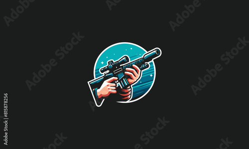 hand hold sniper vector illustration logo design