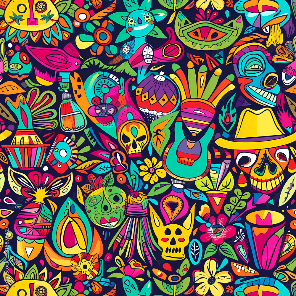 Mexican symbols design template of traditional vector image Mexican symbols design template of traditional vector image