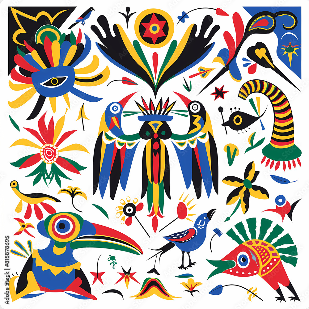 Mexican symbols design template of traditional vector image Mexican symbols design template of traditional vector image