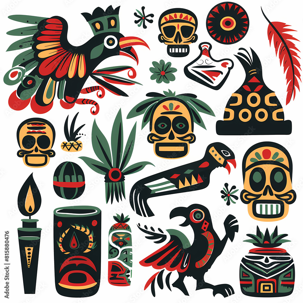 Obraz premium Mexican symbols design template of traditional vector image