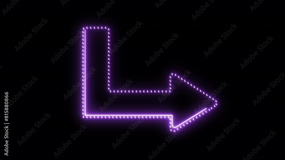 Glowing Neon Arrow with Led Light Lamps Colorful Neon Lights Pointing Arrow. Isolated on Black Background. Led Light Arrows Illustration. 4K Stage or Road Direction Arrow Sign in Violet Blue tones. Glowing Neon Arrow with Led Light Lamps Colorful Neon Lights Pointing Arrow. Isolated on Black Background. Led Light Arrows Illustration. 4K Stage or Road Direction Arrow Sign in Violet Blue tones.