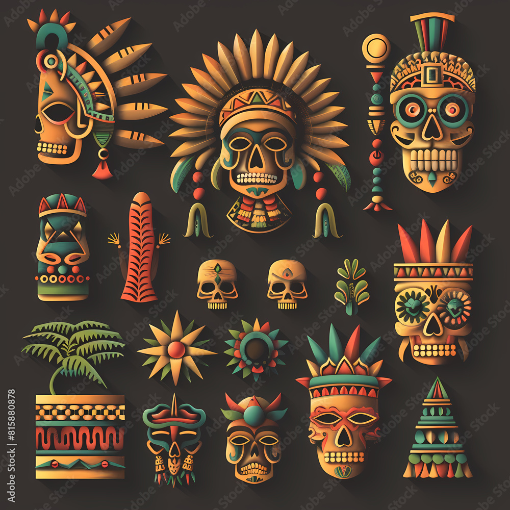 Mexican symbols design template of traditional vector image Mexican symbols design template of traditional vector image