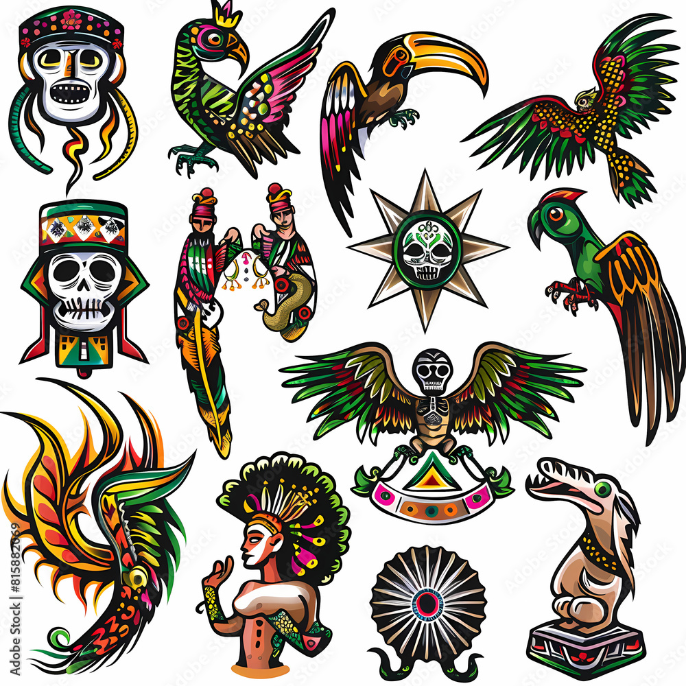 Obraz premium Mexican symbols design template of traditional vector image