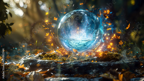 Wielding the Elements through Sorcery s Mystical Embrace A Surreal 3D Rendered Landscape