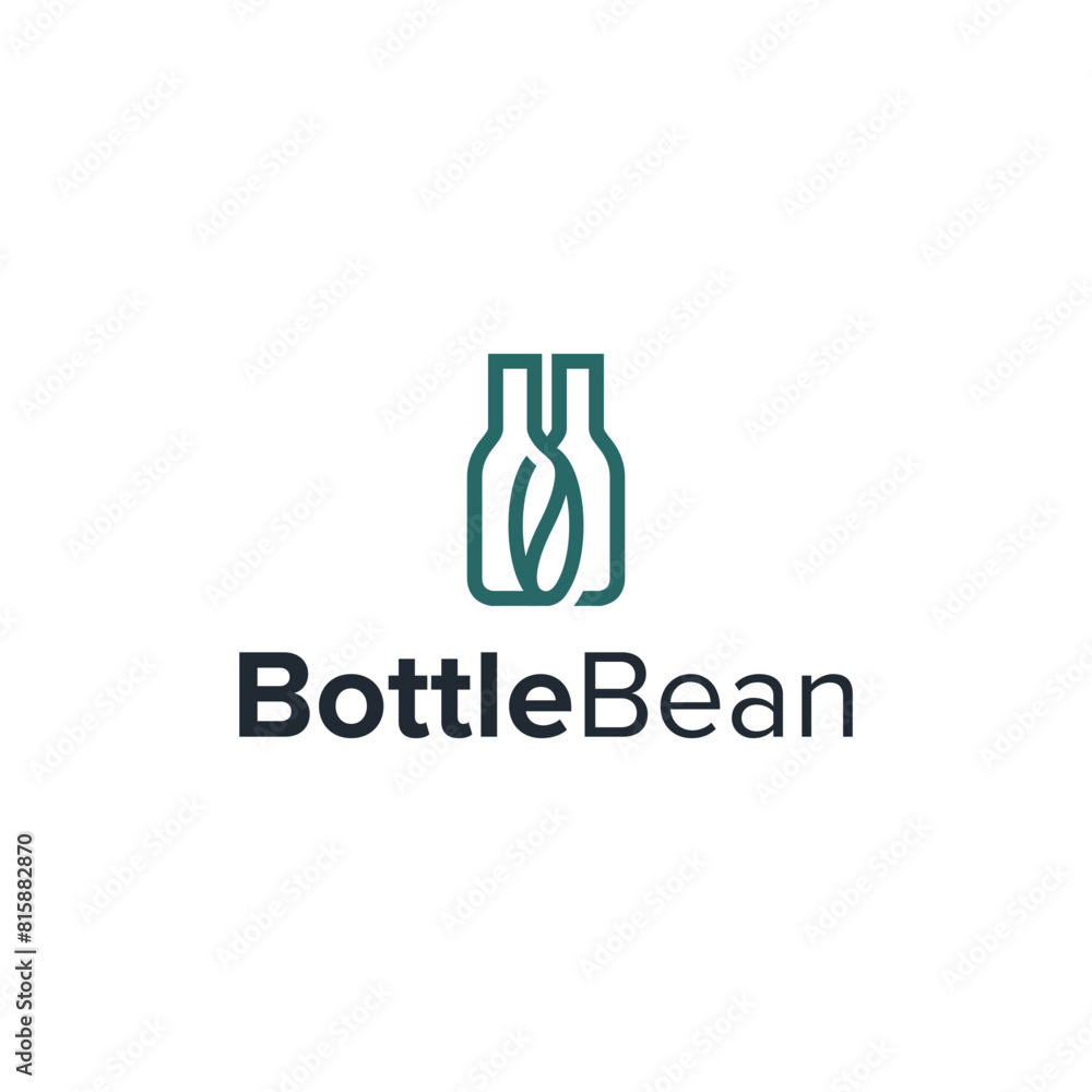 bottle bean simple sleek creative geometric modern logo design bottle bean simple sleek creative geometric modern logo design