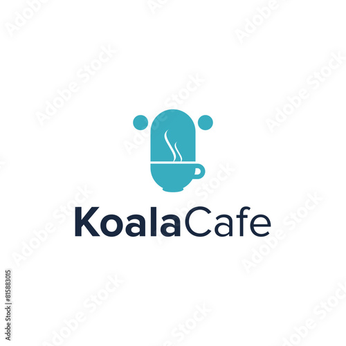 koala cafe simple sleek creative geometric modern logo design