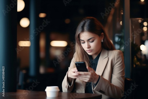 emotional intelligence and control your emotions as a small business owner. a frustrated young businesswoman reading a problematic e-mail message over a smartphone during a business journey photo