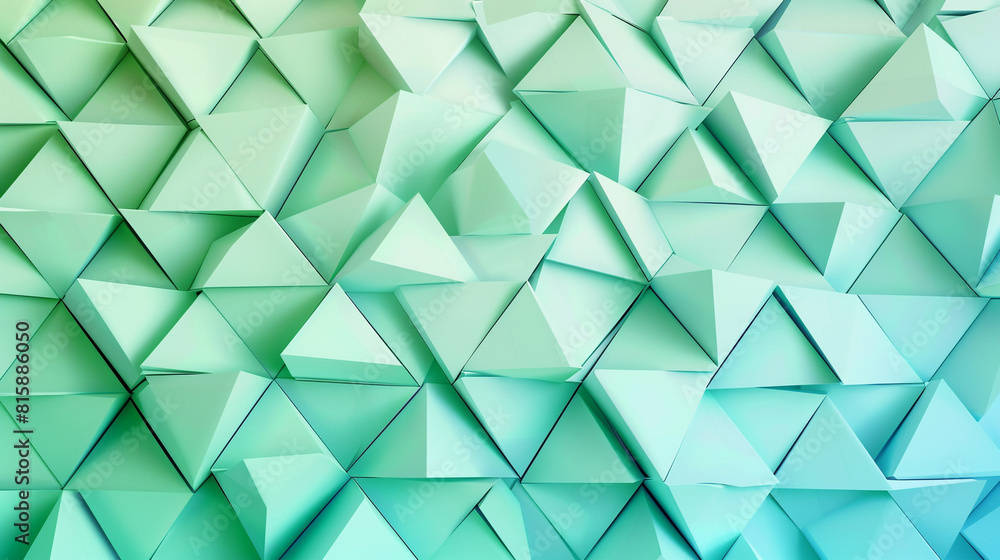 Layers of soft-edged triangles in a gradient transition from mint green to turquoise, creating a soothing pattern Layers of soft-edged triangles in a gradient transition from mint green to turquoise, creating a soothing pattern