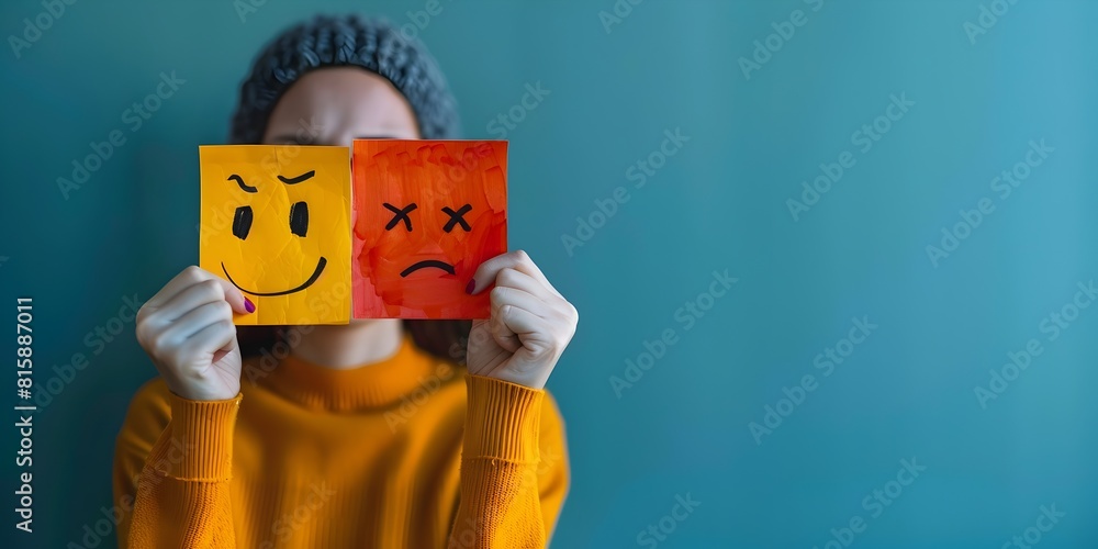 Obraz premium Emotion Regulation Strategies Infographic Visualizing Human Expressions and Mental Health Concepts