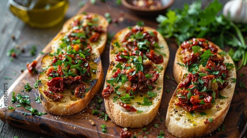 italian appetizer recipes, a traditional bruschetta recipe with sun-dried tomatoes