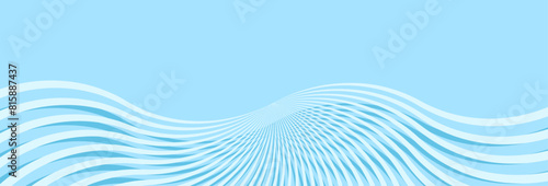 Abstract pastel light blue color background. Luxury long backdrop. Geometric art digital screen. Poster, banner. wallpaper. Invitation card. Copy space. Cover design. Wave line. Podium. Wedding. med.