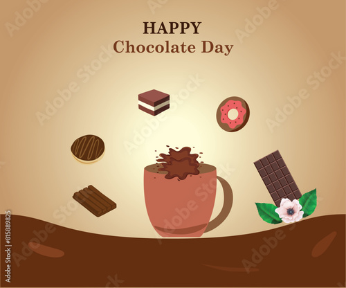  World chocolate day illustration with chocolate sweets