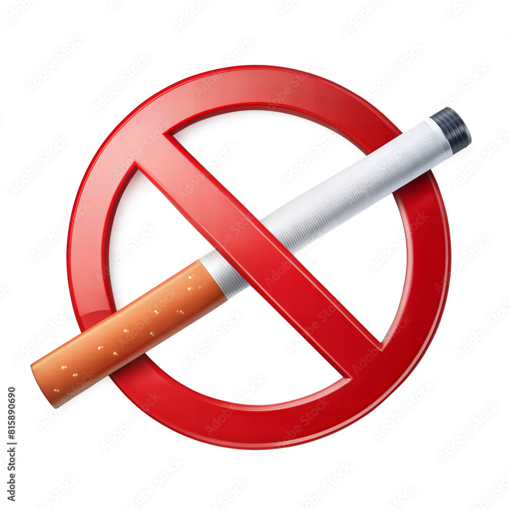 No smoking symbol with crossed cigarette in red circle No smoking symbol with crossed cigarette in red circle