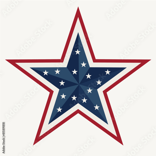 Vector illustration of patriotic star celebrating 4th of July.