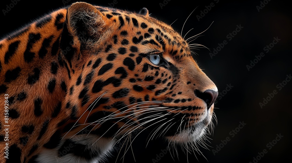 Leopard Mouth With Black Background created by ai Leopard Mouth With Black Background created by ai