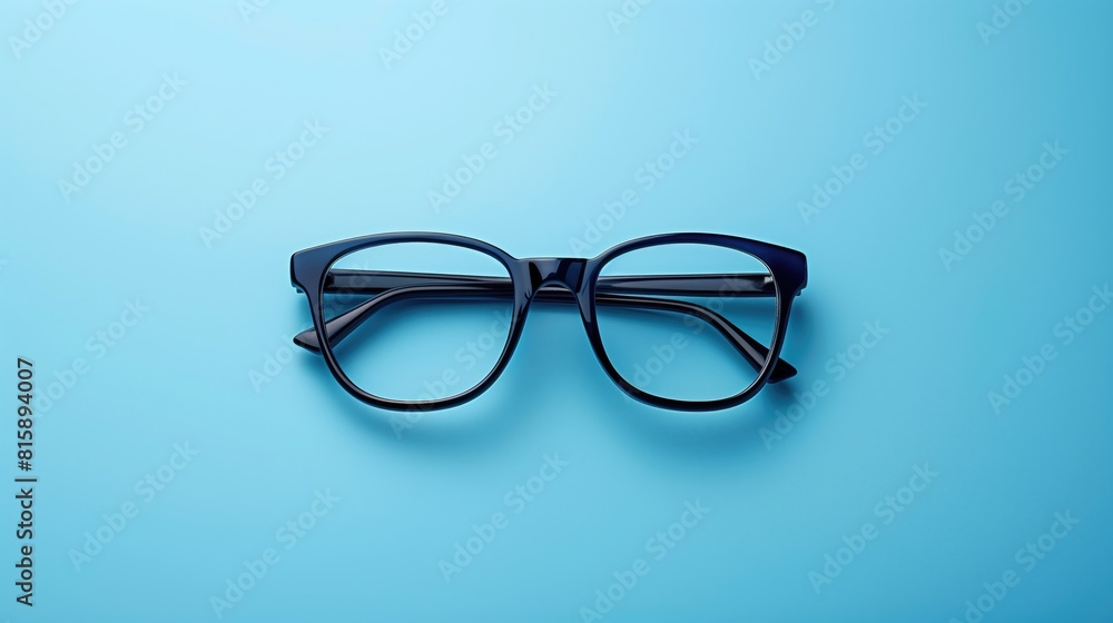 Eyeglasses isolated on blue background. 3d render illustration. Eyeglasses isolated on blue background. 3d render illustration.