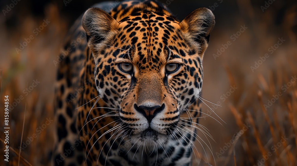 Obraz premium Leopard Mouth With Black Background created by ai