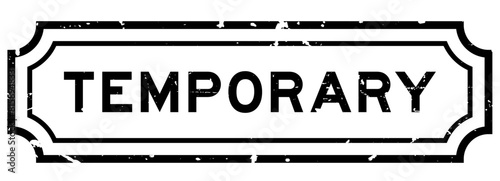 Grunge black temporary word square rubber stamp on white background