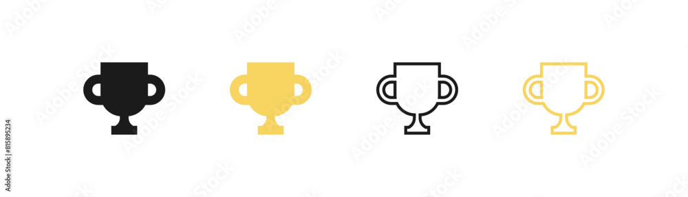 Gold trophy cup, set flat icon. Vector Gold trophy cup, set flat icon. Vector