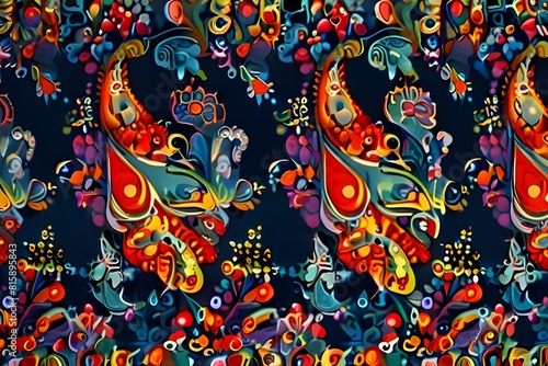 paisley pattern with swirls and curves. Generative AI 