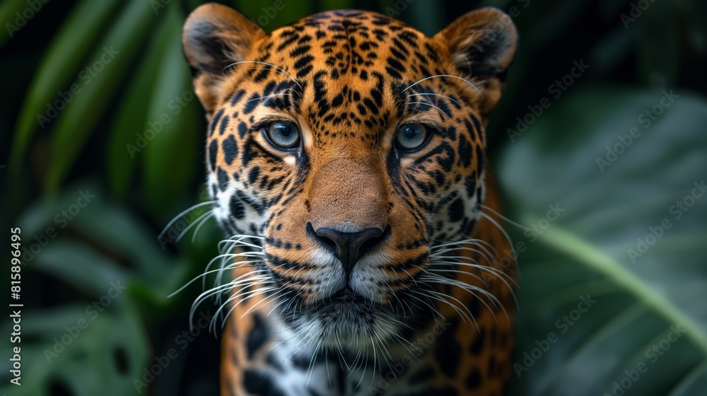 Fototapeta premium Leopard Mouth With Black Background created by ai