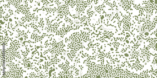 Trendy Turing pattern. vector image. Turing reaction diffusion monochrome seamless pattern with chaotic motion. Turing reaction colorful