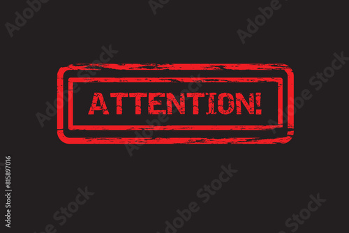 attention alert rubber stamp illustration