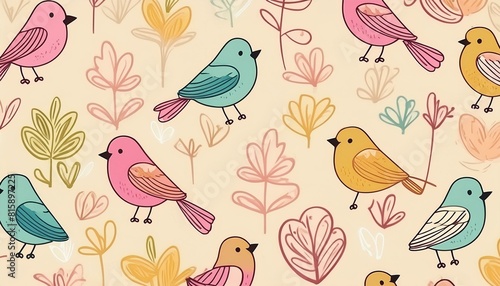 seamless pattern with birds