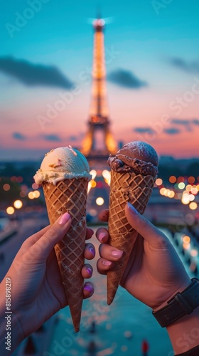 soft serve ice cream on colorful background product image photo