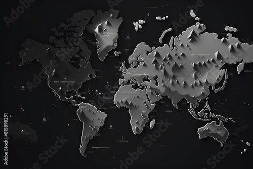 geography map flat design side view exploration theme animation black and white