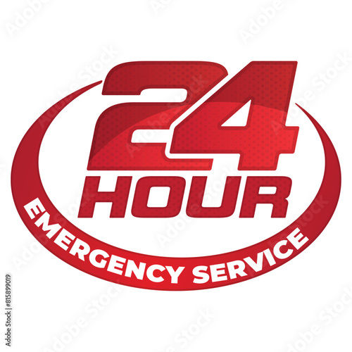 24 hours emergency service label design
