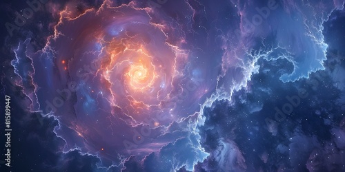 Captivating Cosmic Vortex A Futuristic Sci Fi Dreamscape of Swirling Galaxies and Nebulae