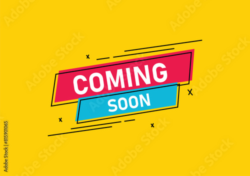 Coming soon Vector illustration on yellow background