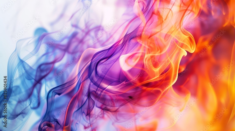 Present a single powerful flame, close-up, ethereal, Overlay, set against a stark white background to focus on the vivid colors within the fire Present a single powerful flame, close-up, ethereal, Overlay, set against a stark white background to focus on the vivid colors within the fire