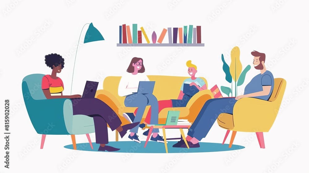Inhome consultation or business meeting with laptops Inhome consultation or business meeting with laptops