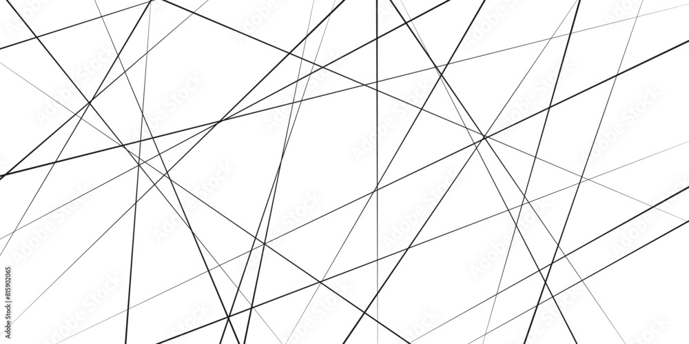 Obraz premium Random chaotic lines abstract geometric pattern. Trendy random diagonal lines image. Vector illustration.