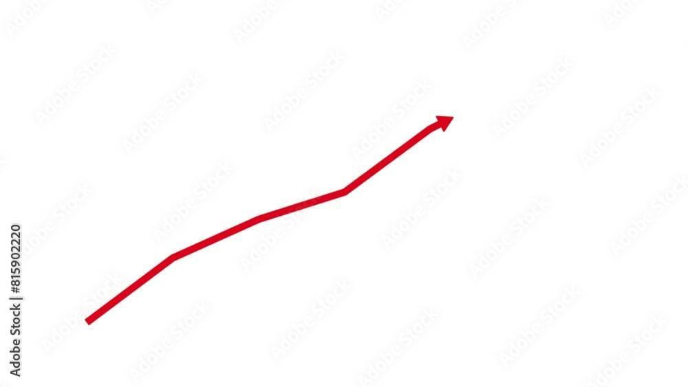 Animated arrow growth up and down icon on background Animated arrow growth up and down icon on background